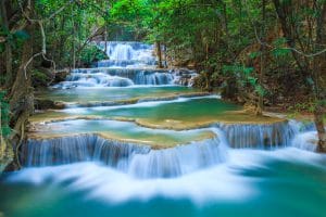 Deep forest Waterfall in Kanchanaburi, Thailand